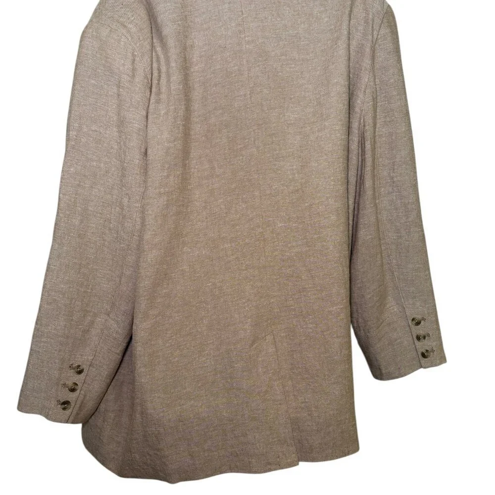 Old Navy Linen Blend Double Breasted Blazer XXL Tan Neutral
